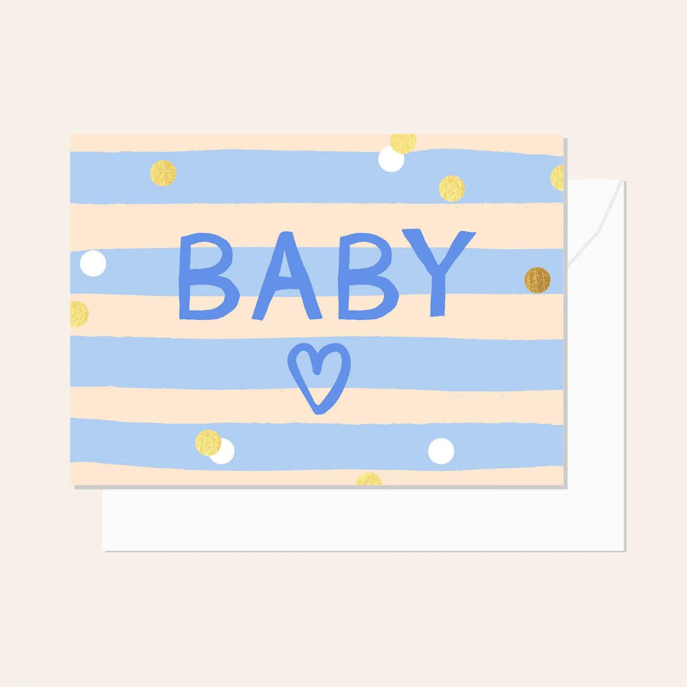 Greetings Card - Stripe Baby Blue