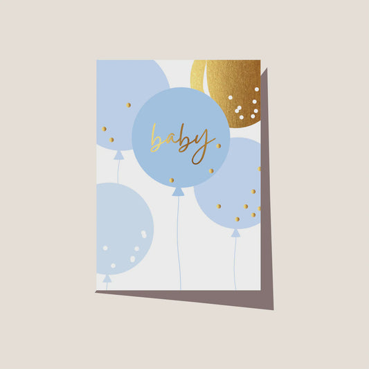 Greeting Card - Baby Balloon Blue