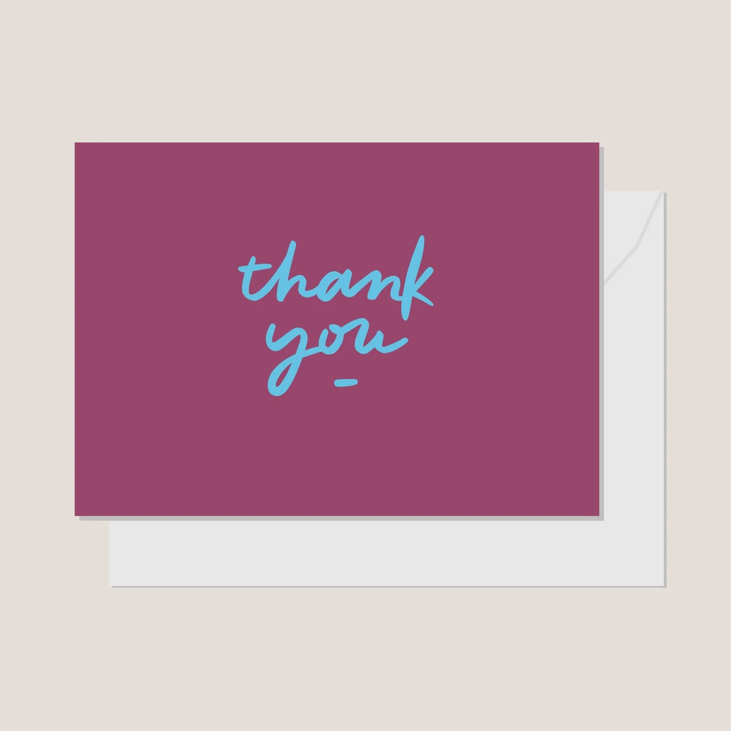 Greeting Card - Thank You Script Burgundy Card