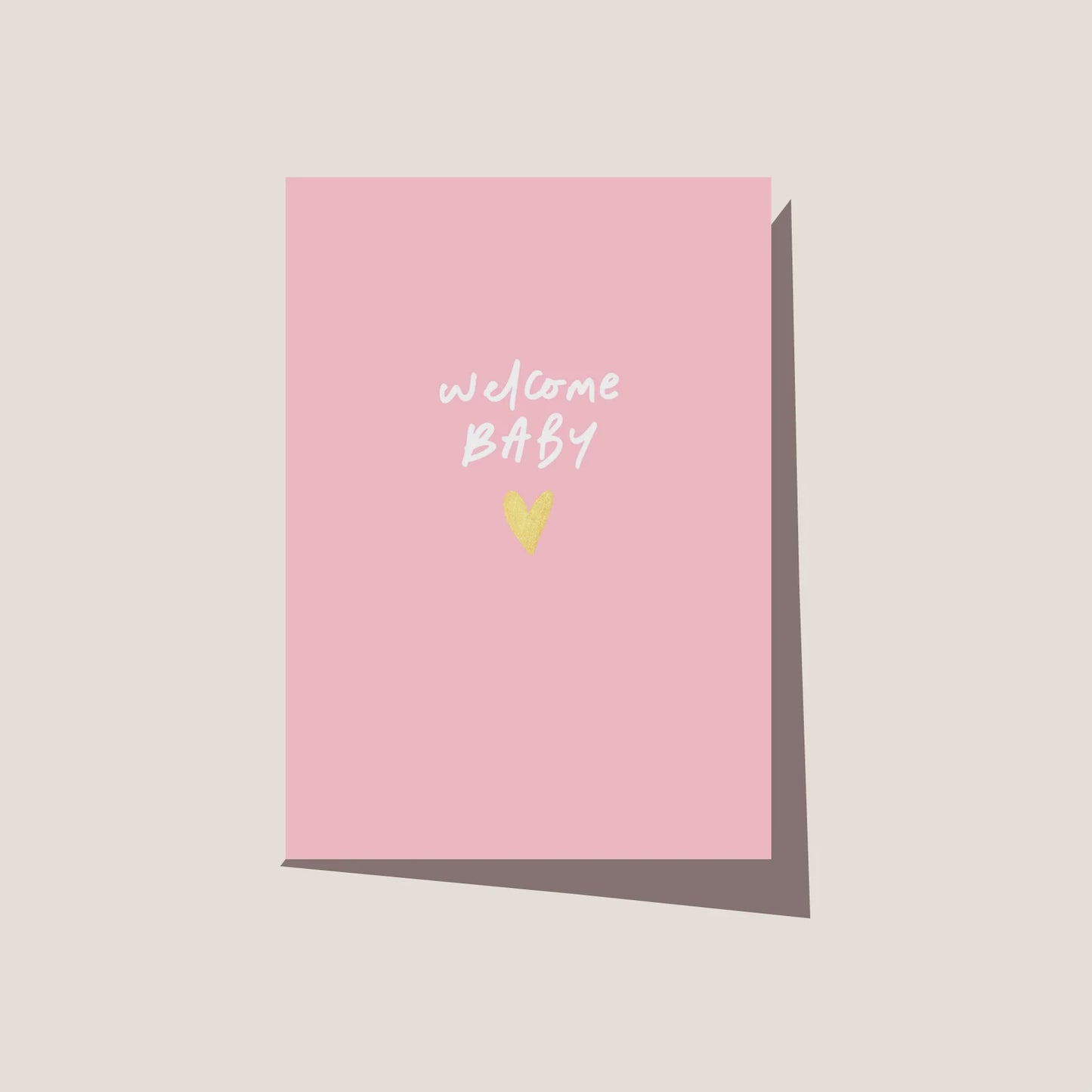 Greetings Card - Welcome Baby Pink