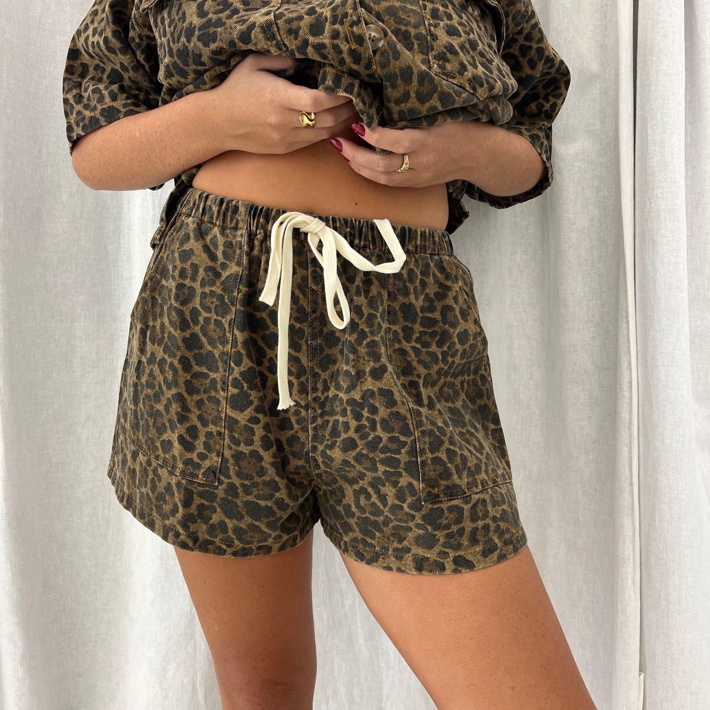 Dark Leopard Shorts