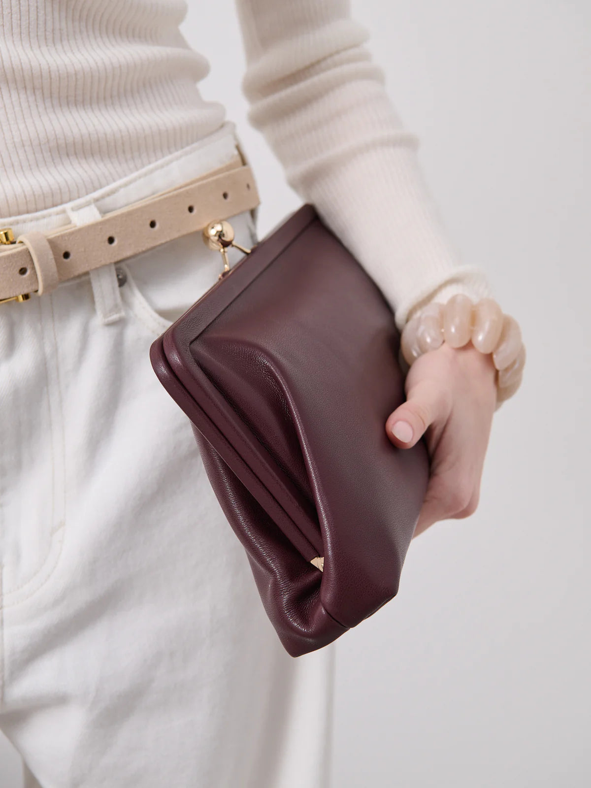 Lani Clutch Bag in Burgundy