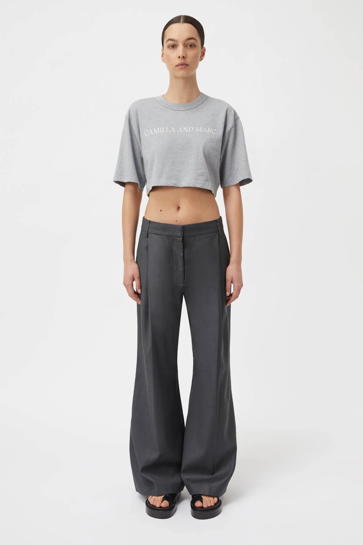 Pierre Cropped Tee - Grey