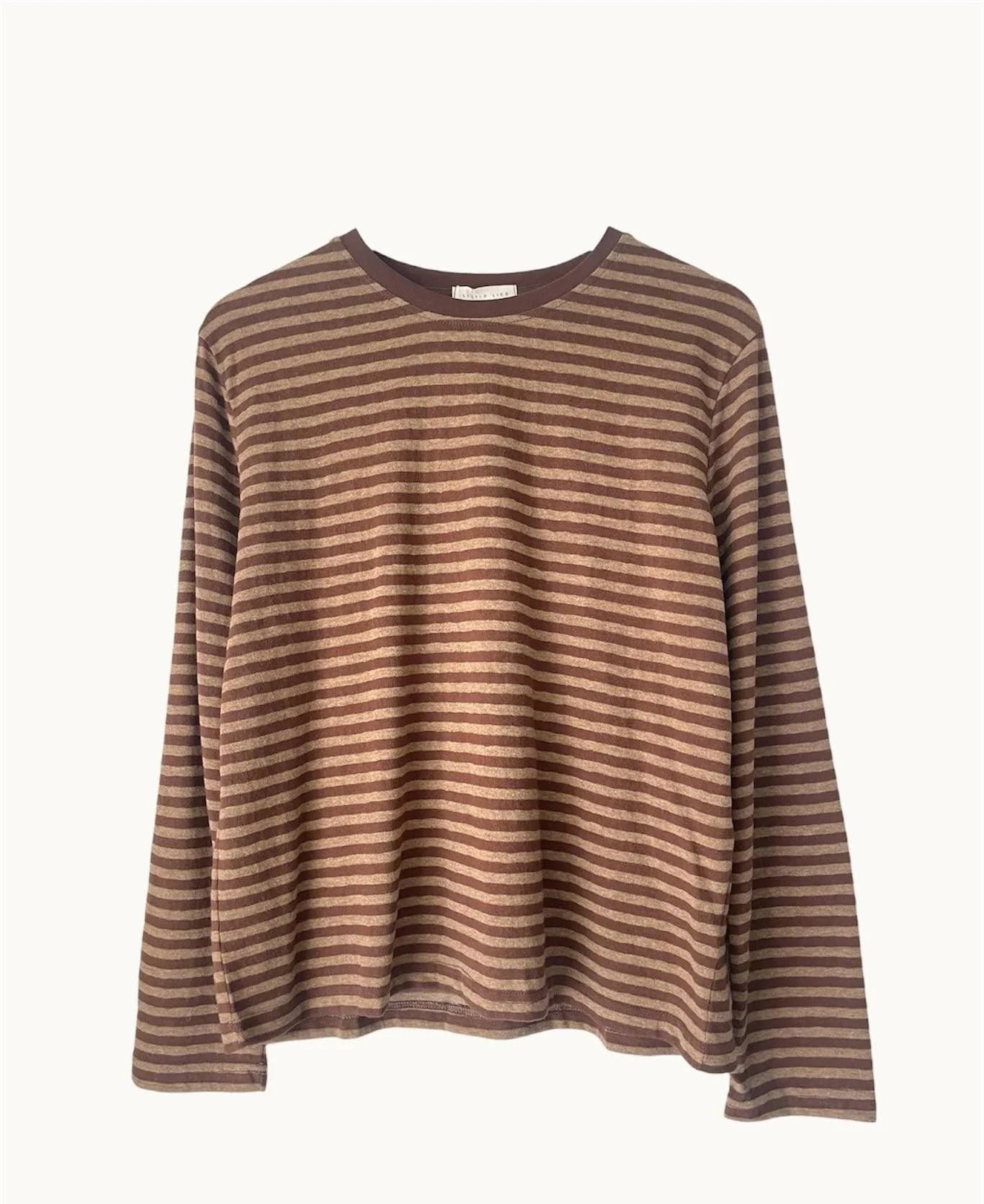 Athena Stripe LS Top - Chocolate