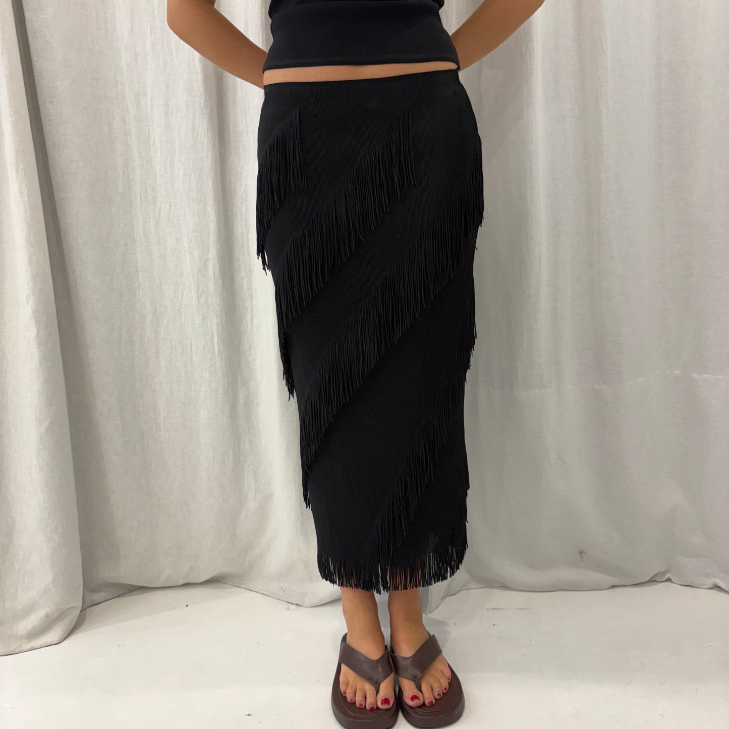 Tassel Midi Skirt