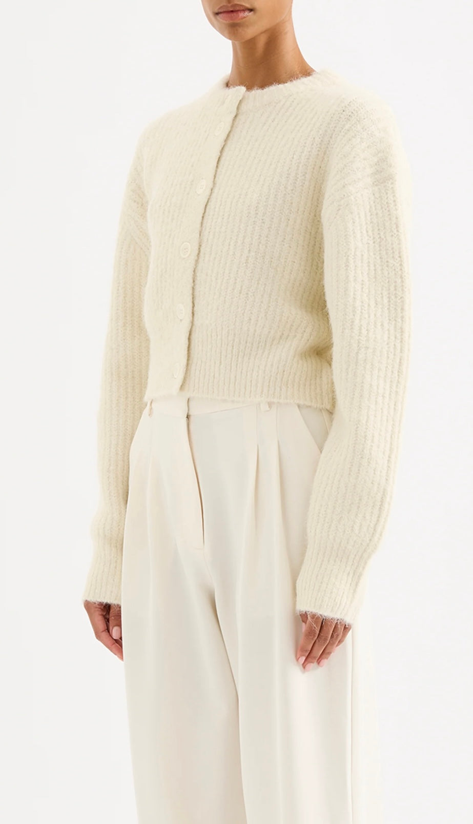 Nixon Cropped Cardigan - ivory