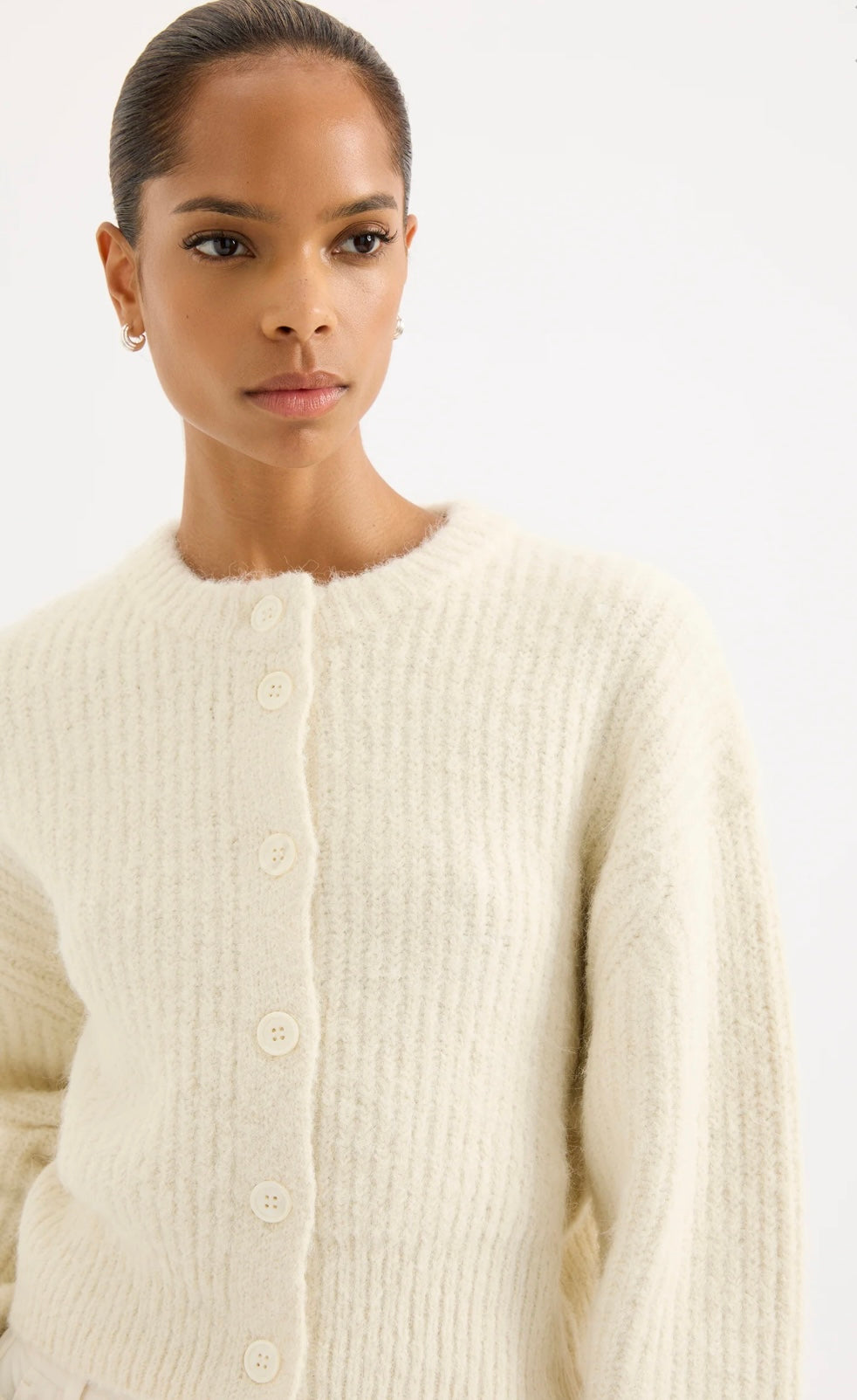 Nixon Cropped Cardigan - ivory