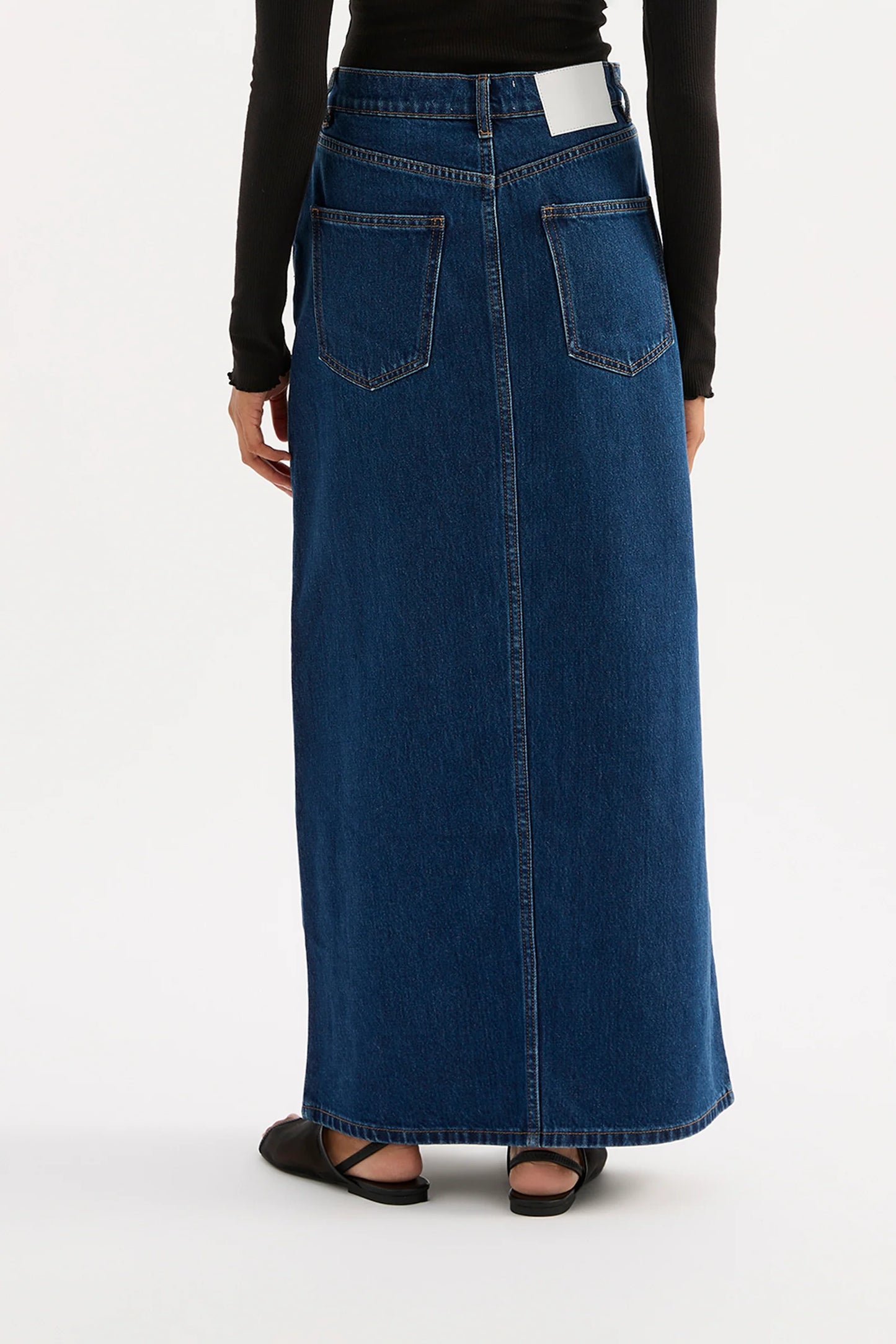 Sia Denim Maxi Skirt - Force Blue