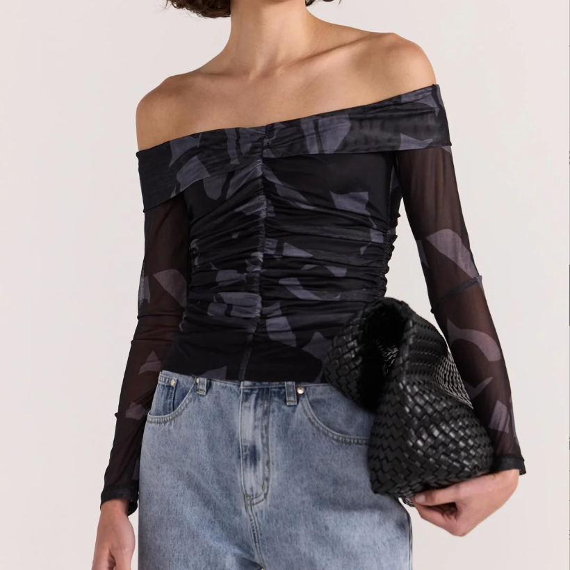 Aura Mesh Off Shoulder Top