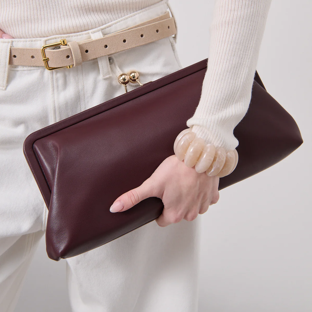 Lani Clutch Bag in Burgundy