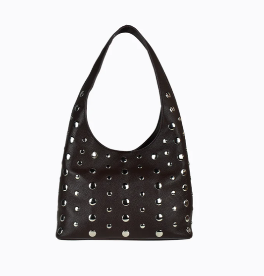 Jenni Studded Bag - Choc Pebble