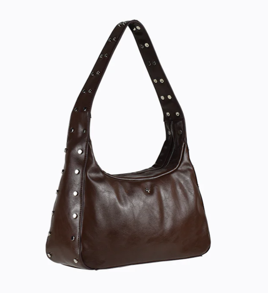 Soho Studded Shoulder Bag - Chocolate
