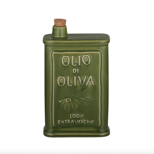 Ceramic Olive Oil Bottle - Green - CLICK AND COLLECT ONLY