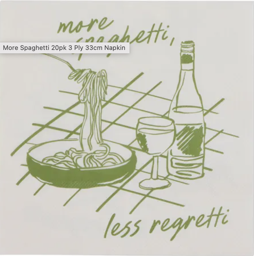 More Spaghetti Napkins 20 Pack