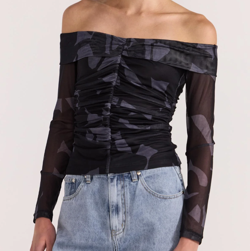Aura Mesh Off Shoulder Top
