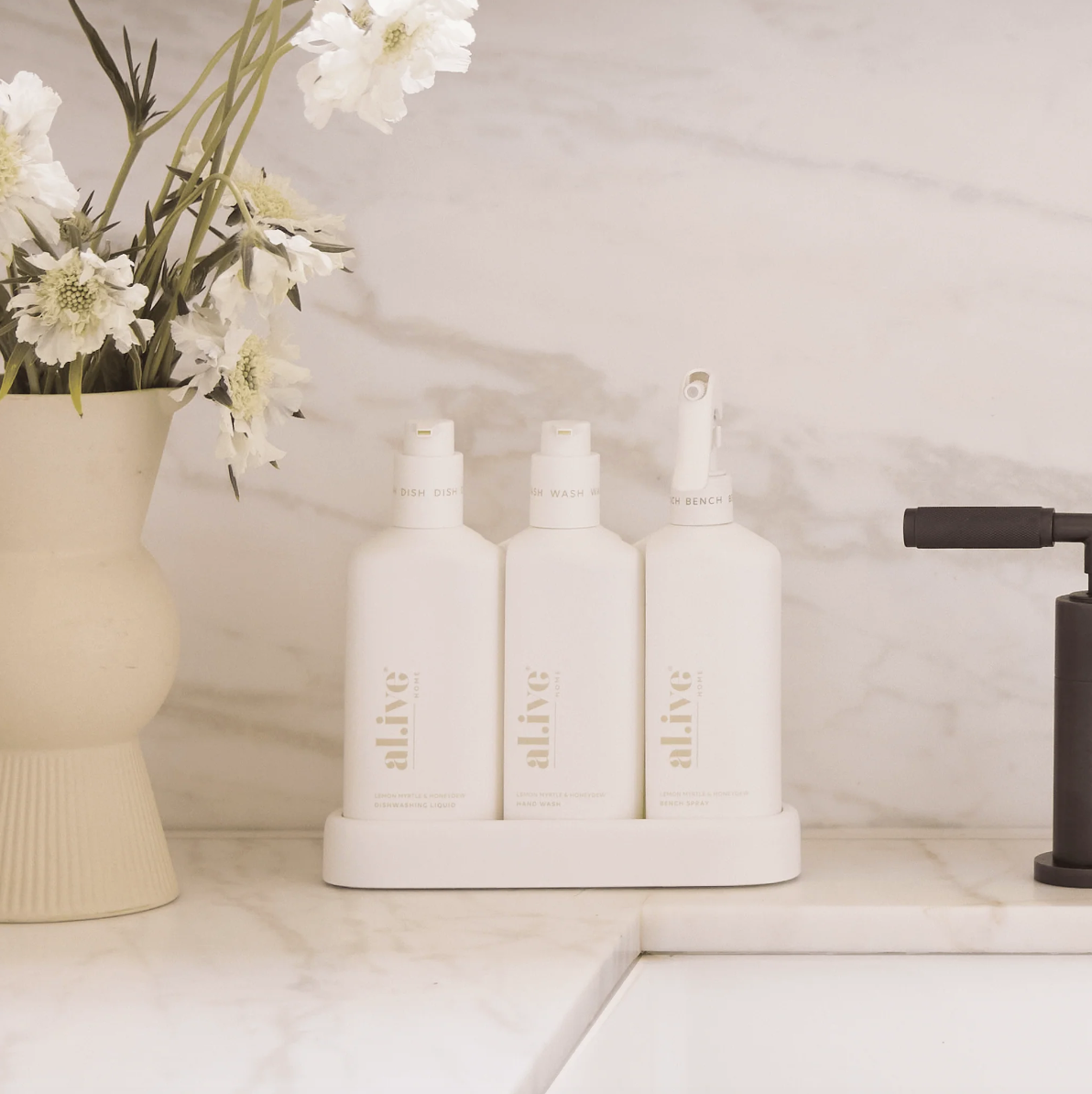 kitchen trio & towel gift set - lemon myrtle & honeydew