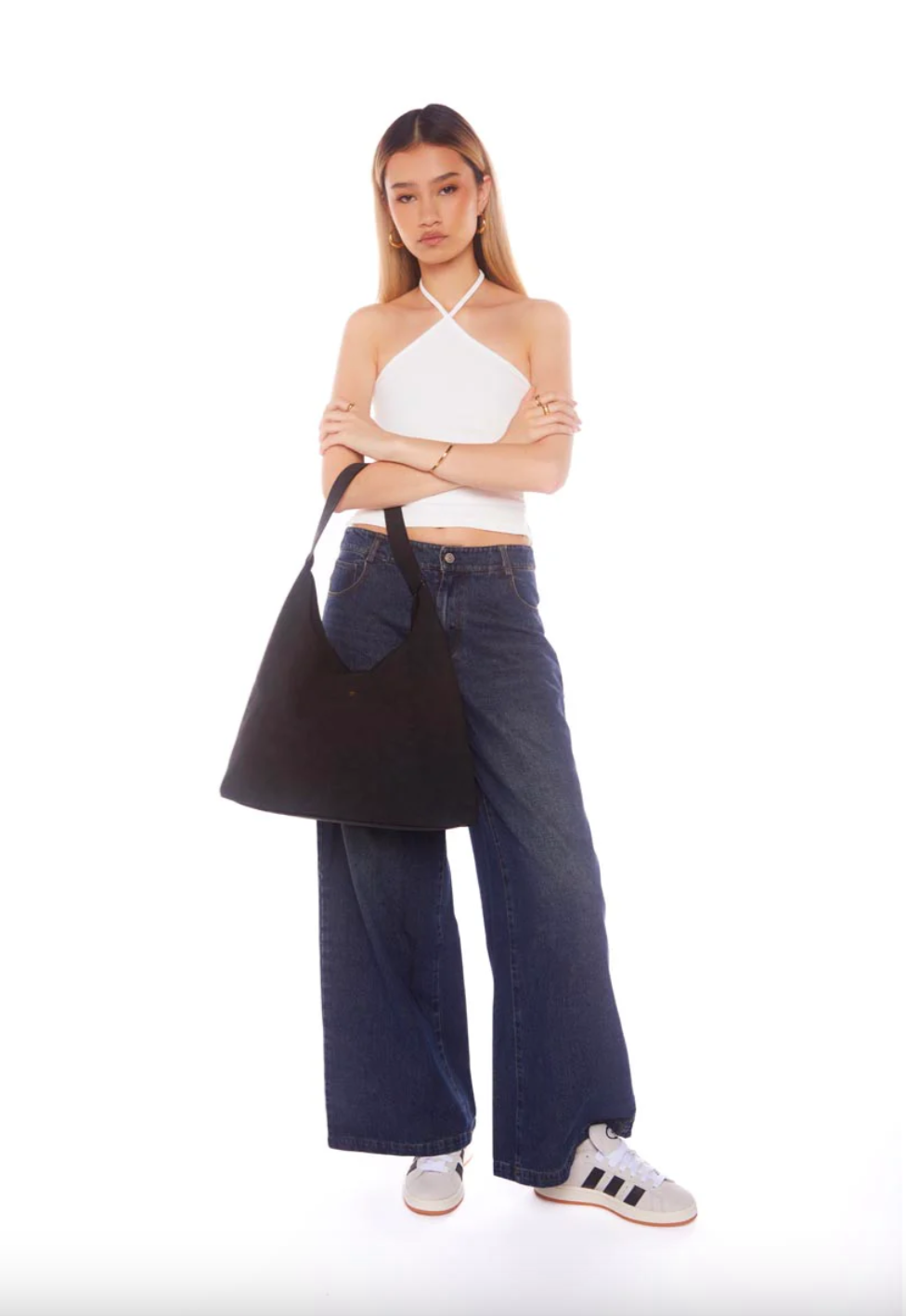 Jami Slouch Tote - Black Suede