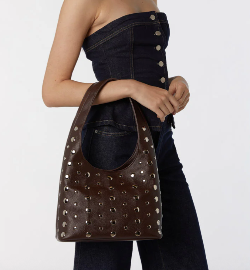 Jenni Studded Bag - Choc Pebble