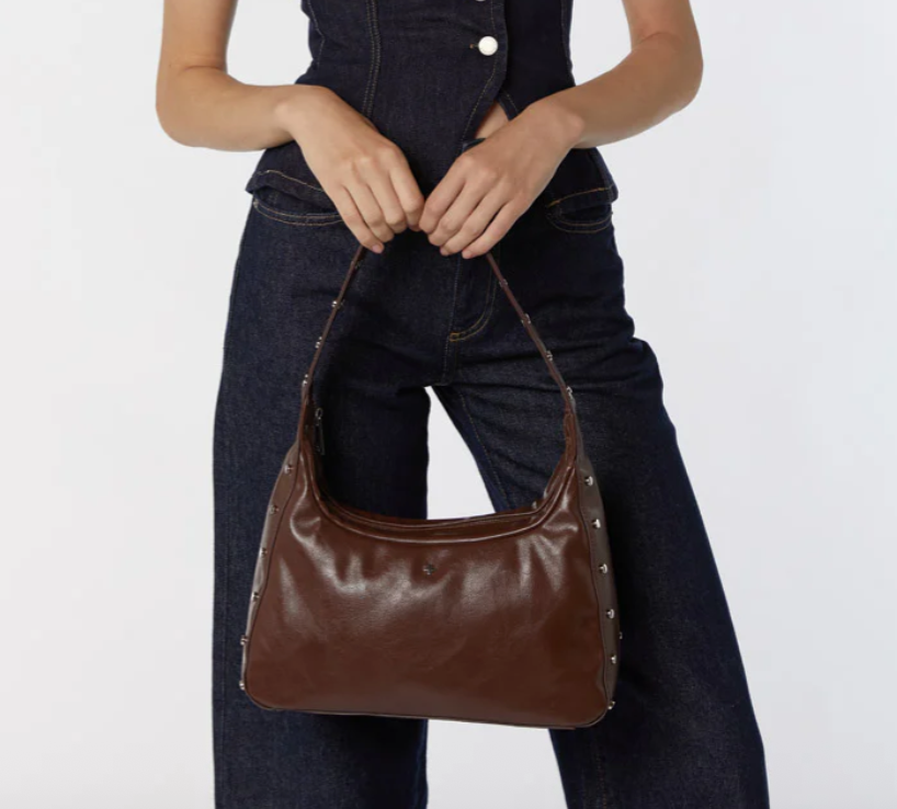 Soho Studded Shoulder Bag - Chocolate