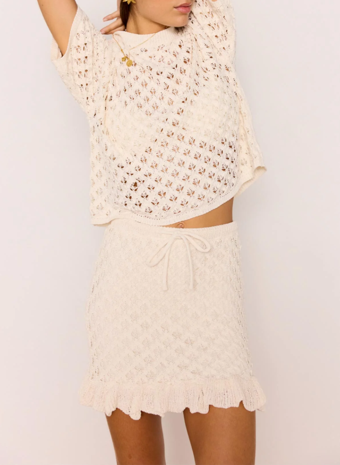Sabine Pointelle Mini Skirt