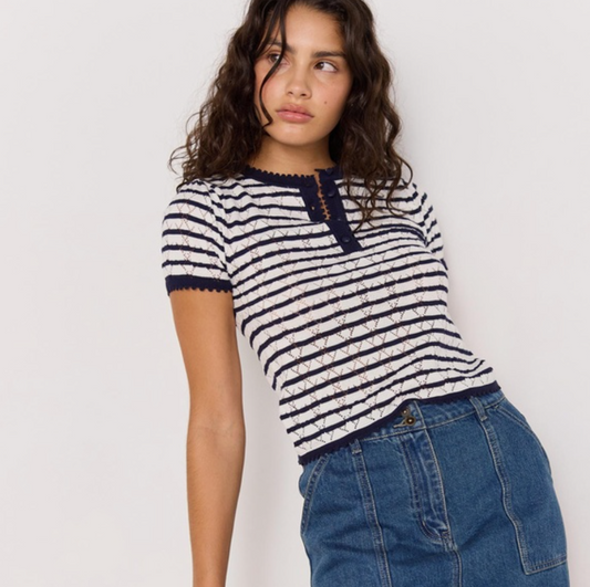 Chloe Stripe Knit Tee
