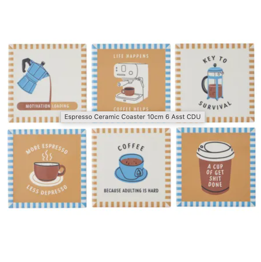 Espresso Ceramic Coaster 10cm