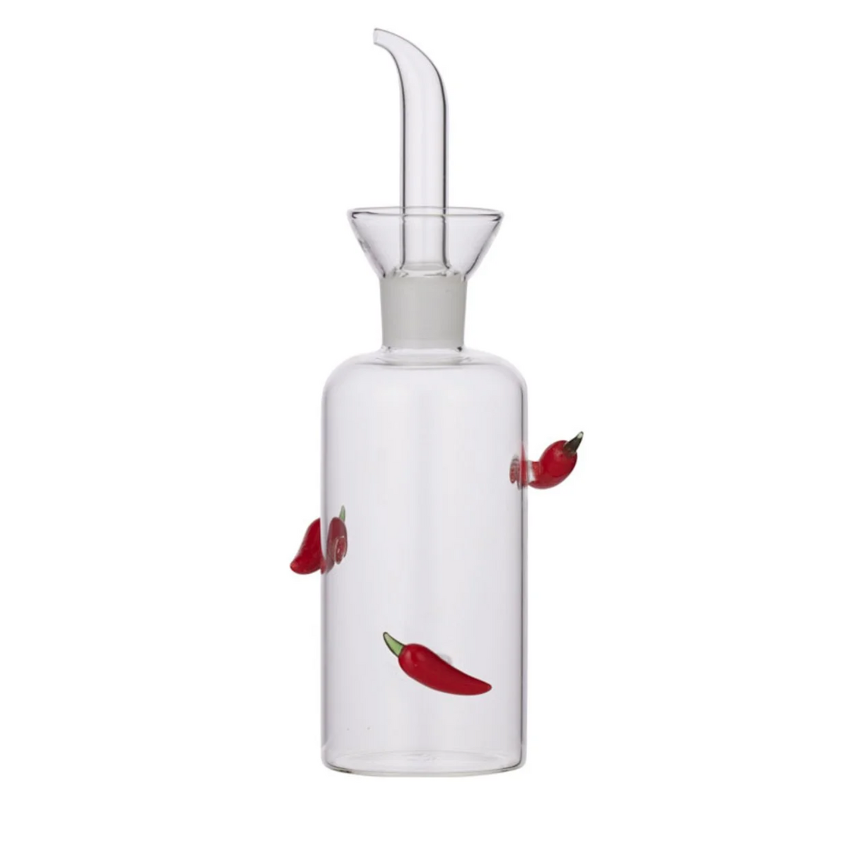 Gino Glass Oil Bottle 8x16cm Red Chilli