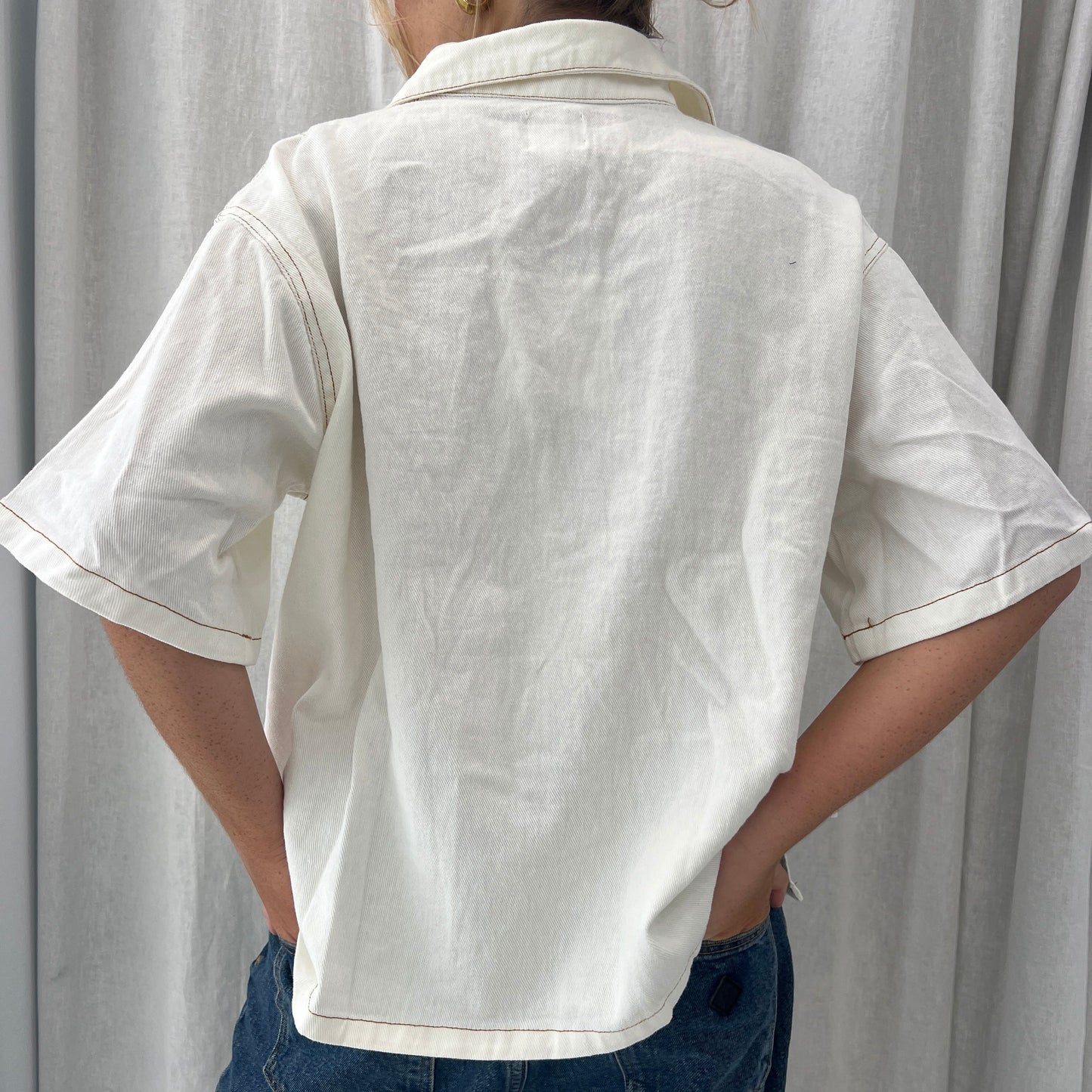 White Denim Top