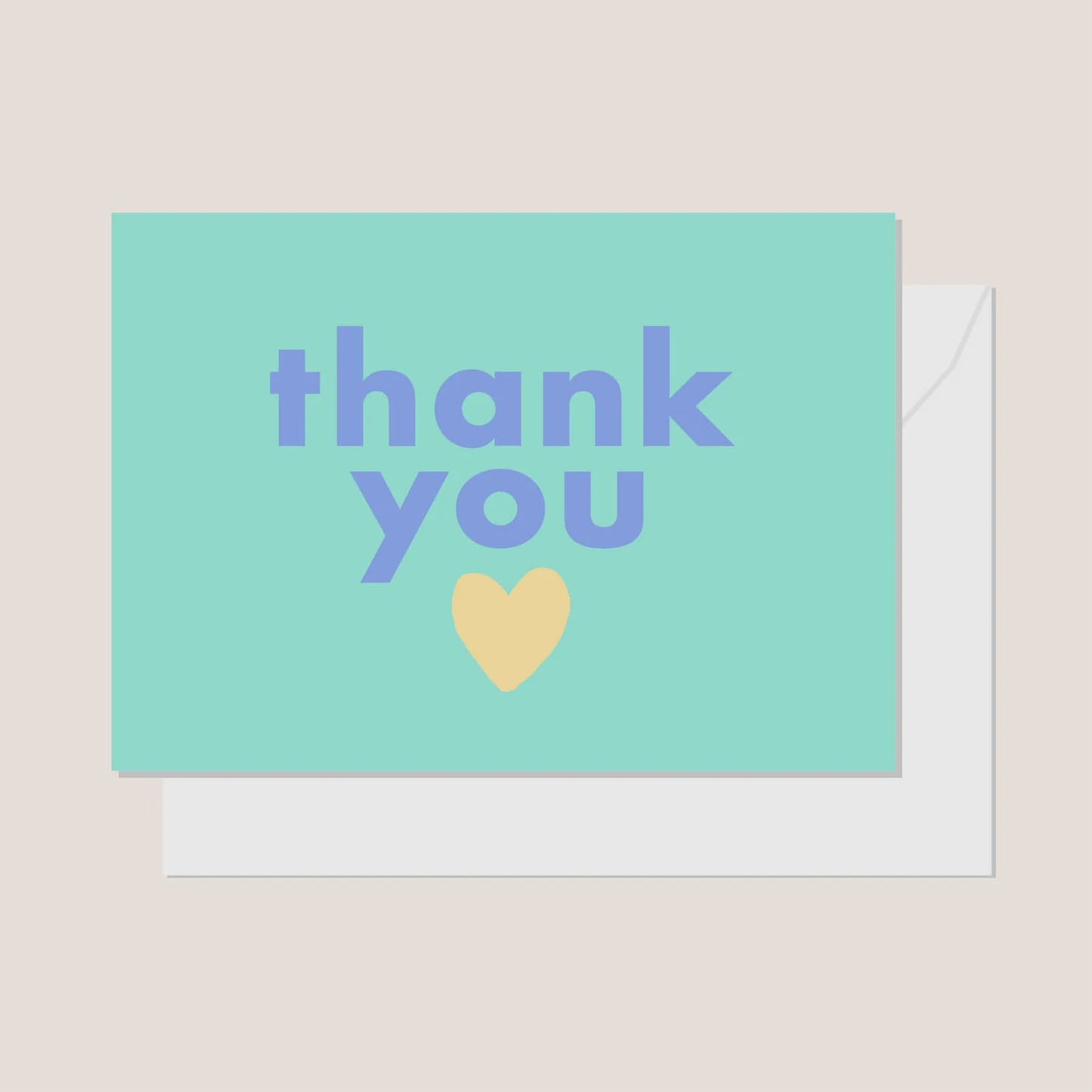 Greetings Card- Thank You Aqua