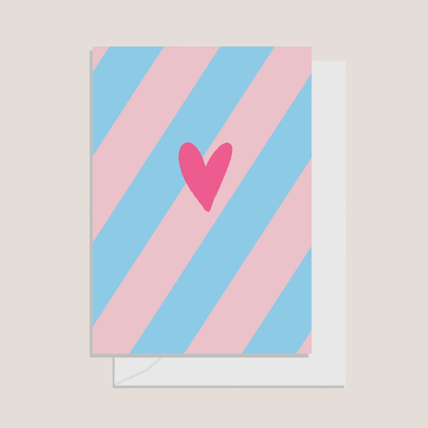 Greetings Card- Stripe Heart
