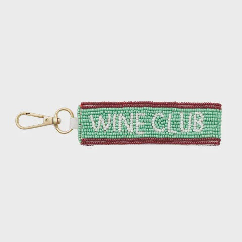 Wine Club Beaded Keychain