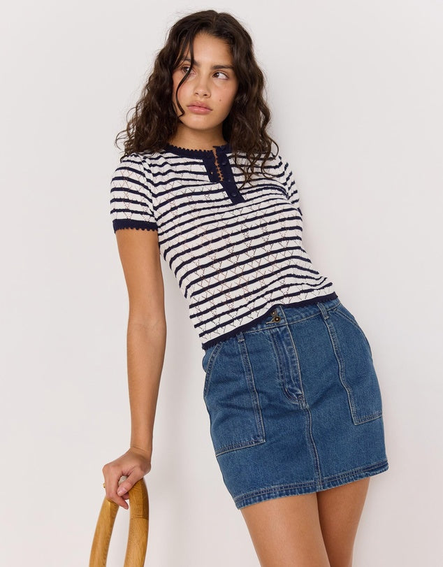 Chloe Stripe Knit Tee