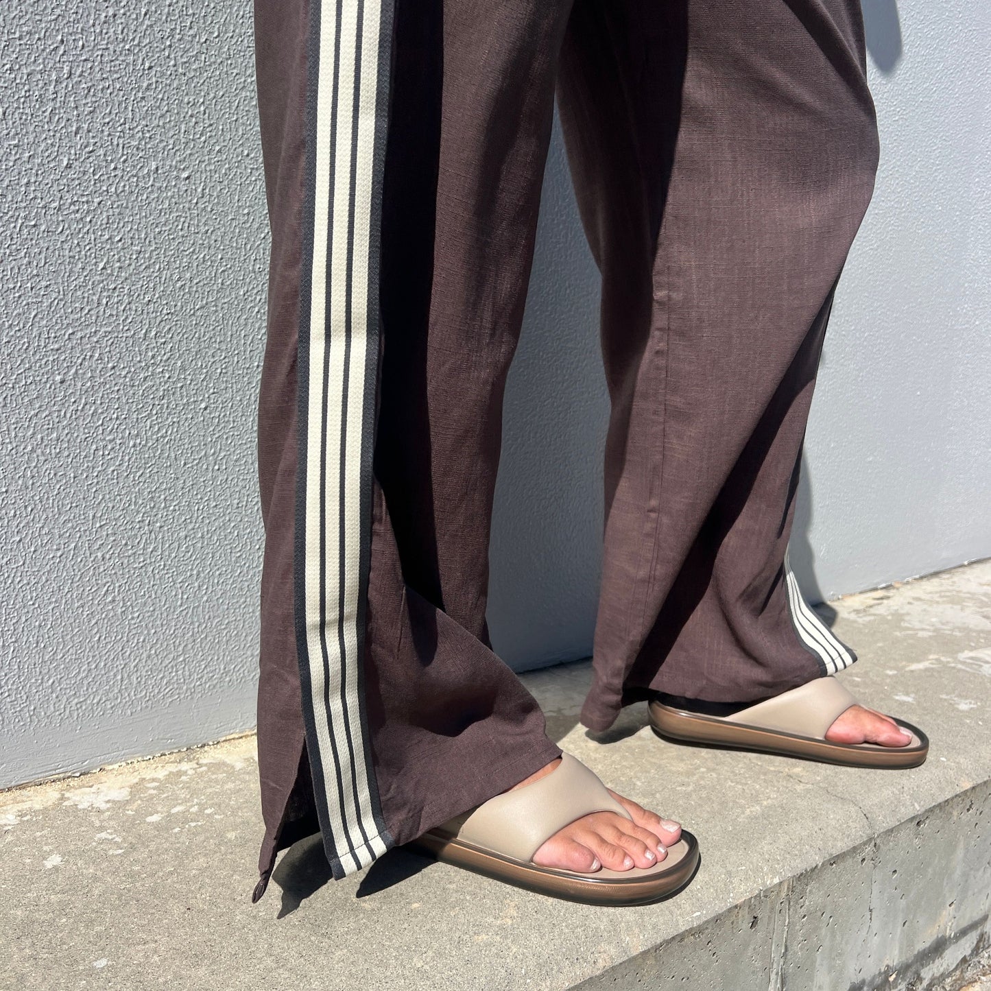 Lola Stripe Pant - Chocolate