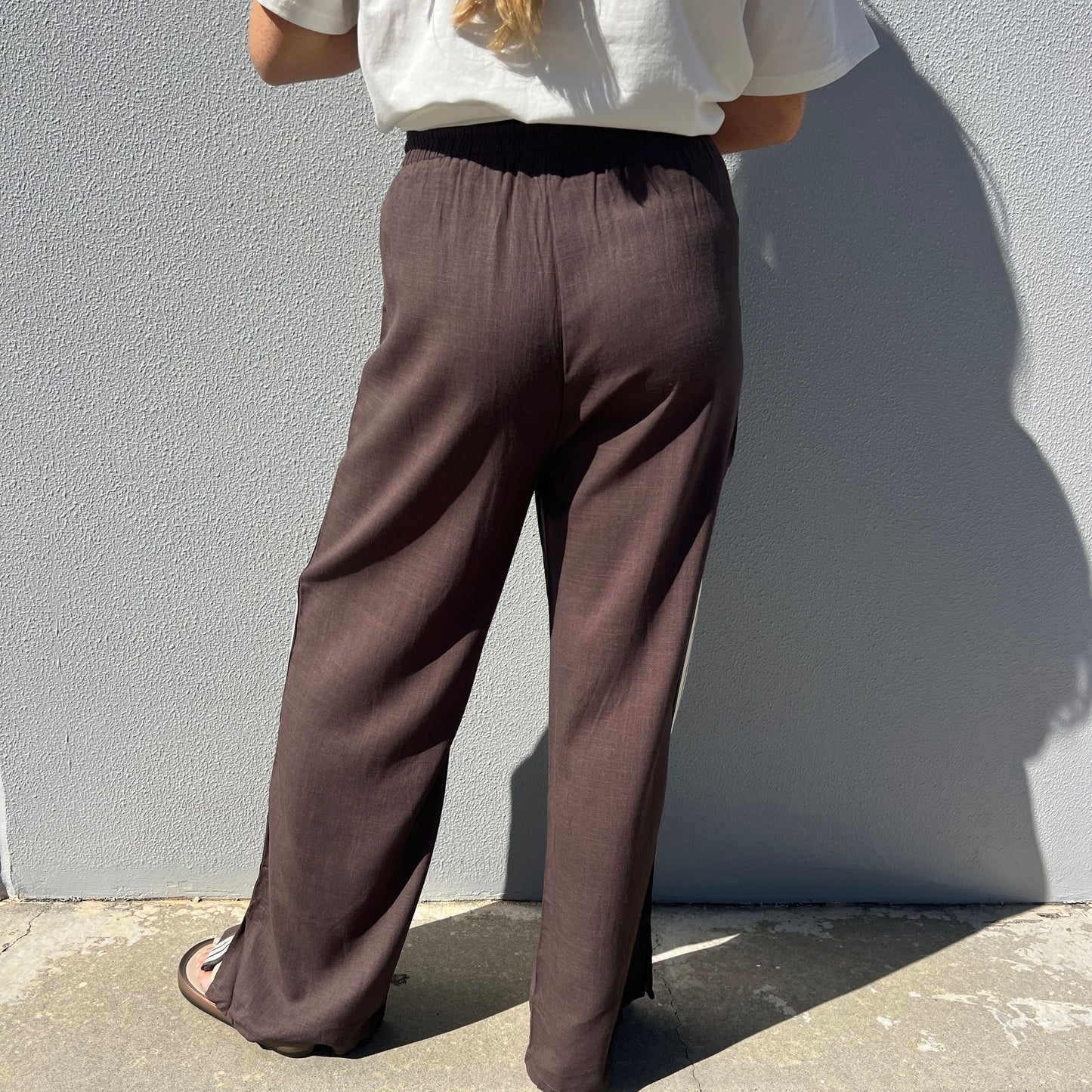 Lola Stripe Pant - Chocolate
