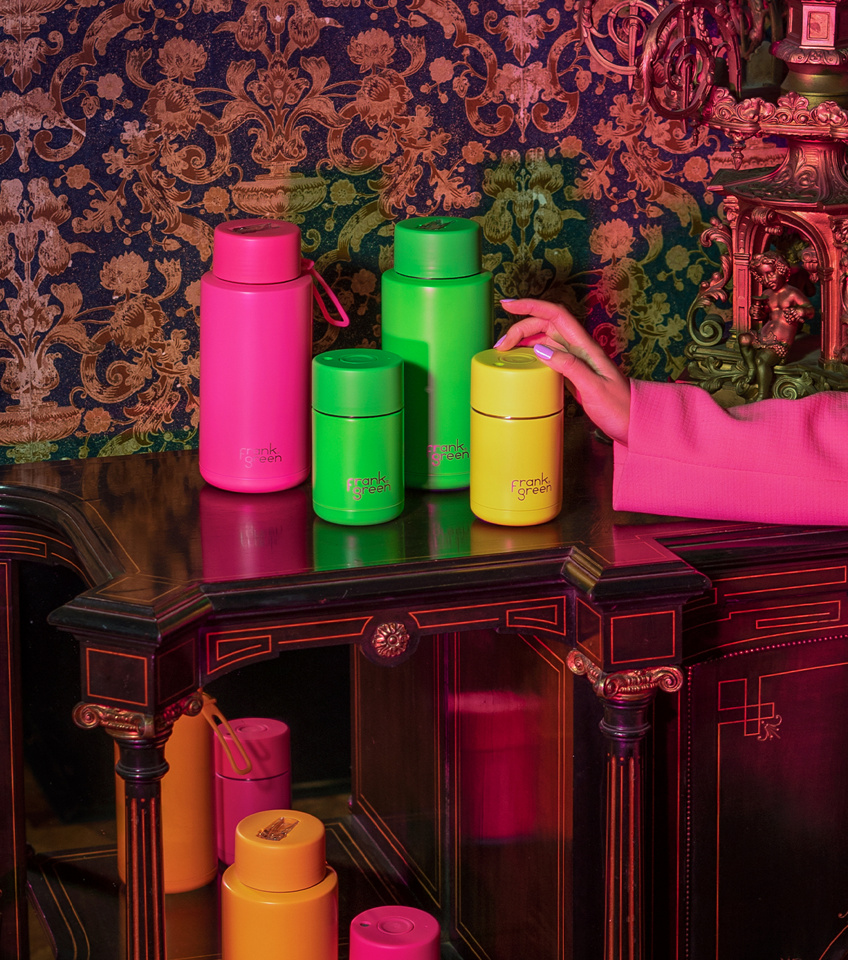 Frank Green - Neon Pink Straw Bottle 1L