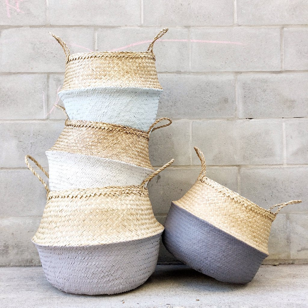 Seagrass Basket Large - Soft Blue