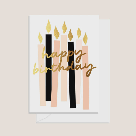 Greeting Card - Candles Cream