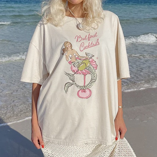 Mermaid Cocktail Tee - White