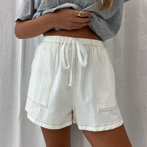 White Denim Shorts