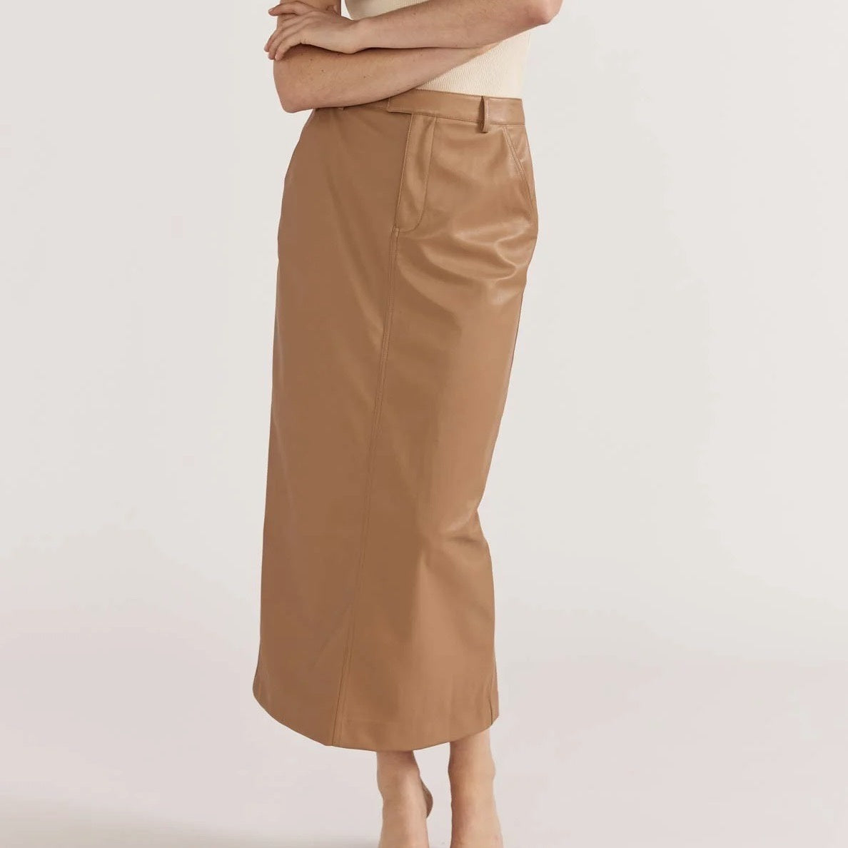 Cynthia PU Midi Skirt