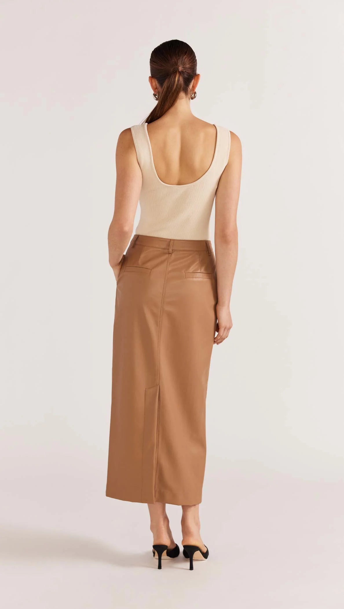 Cynthia PU Midi Skirt