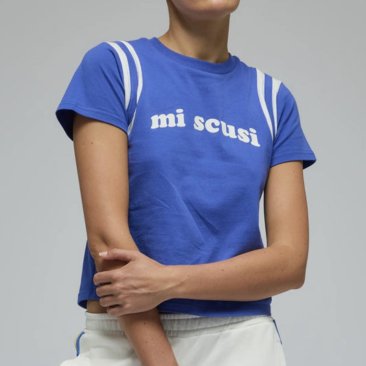 Mi Scusi Baby Tee - Ultramarine