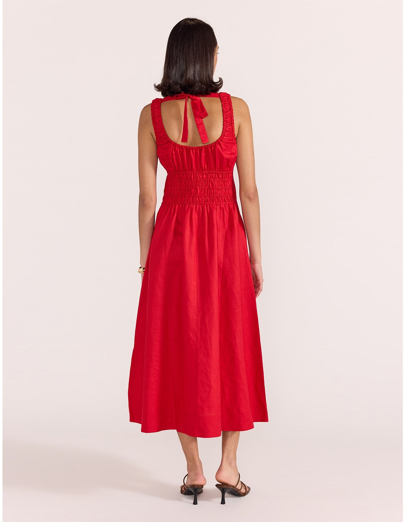 Amana Shirred Midi Dress