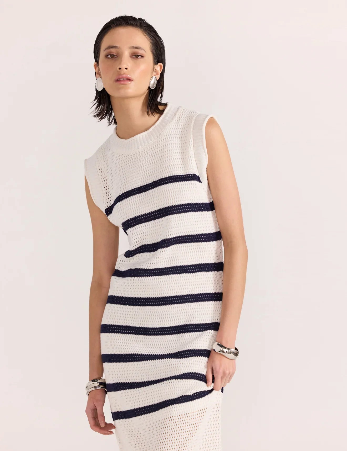 Veda Stripe Knit Midi Dress