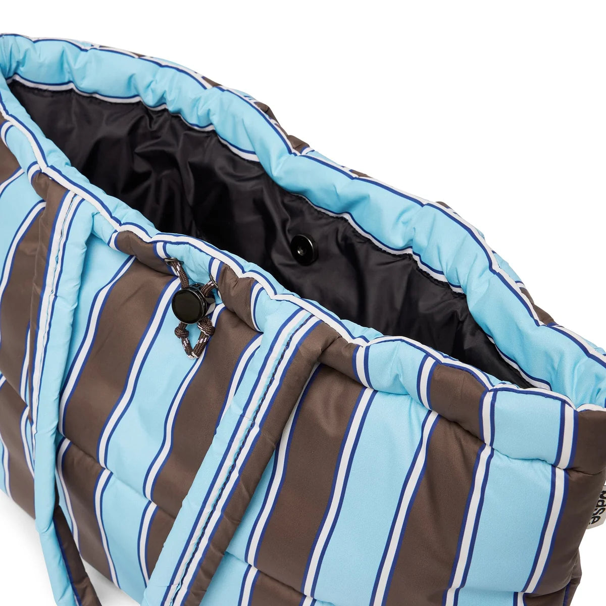 Scrunch Base Bag - Chocolate/blue stripe