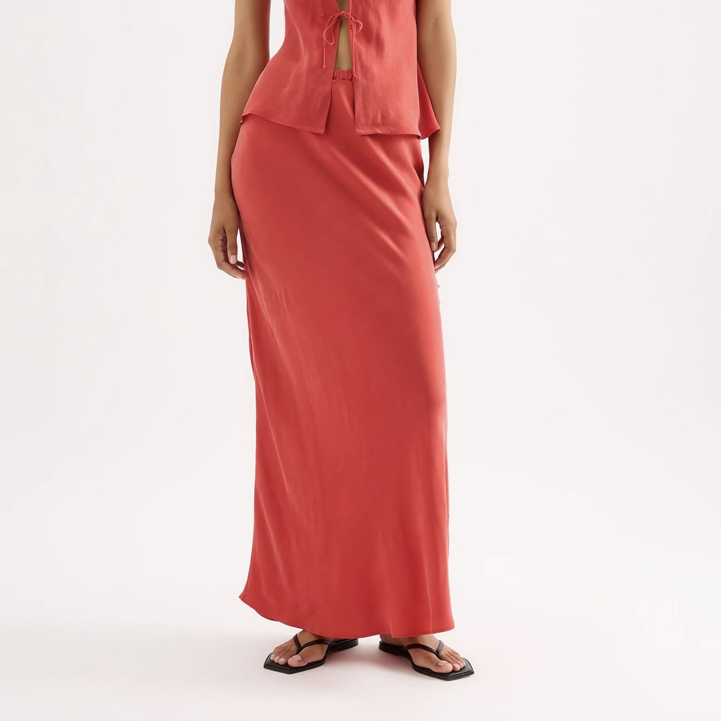 Ines Cupro Skirt - Chilli