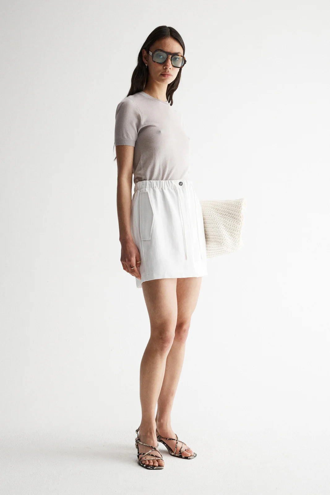 Laurel White Cargo Mini Skirt