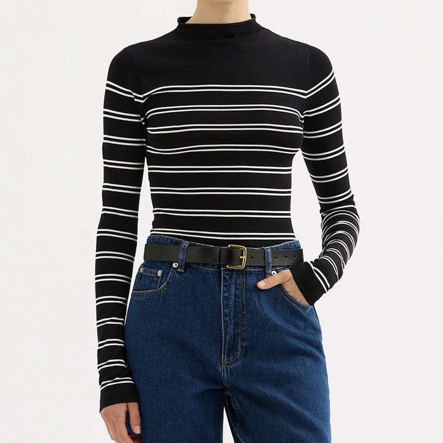 Tabi Sheer Knit - Black Stripe