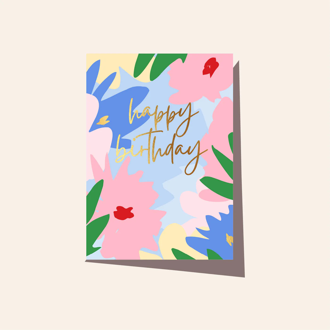 Greeting Card - Floral Fiesta Birthday Sky Blue