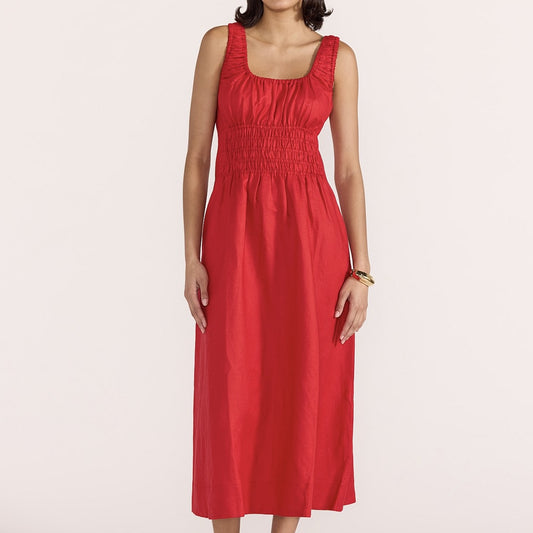 Amana Shirred Midi Dress